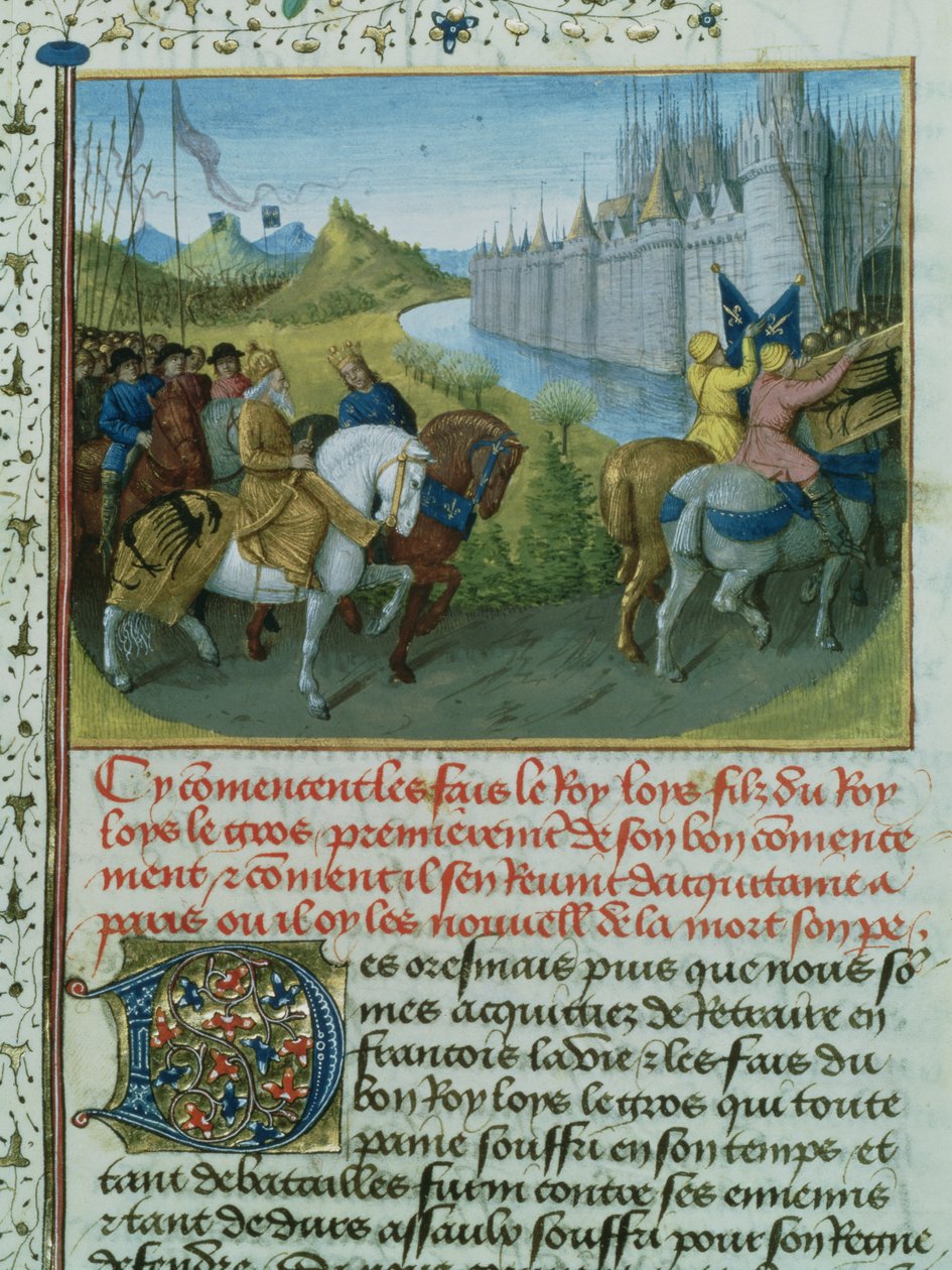 Fr 6465 f.22在十字军东征期间，路易七世进入君士坦丁堡与康拉德三世，1147-9（另见154771） 作者 法语学校