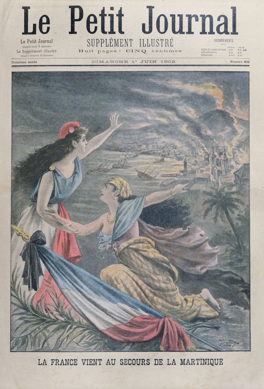 1902年6月1日，法国帮助马提尼克岛上的马提尼克火山爆发，马丁尼克出版马提尼克岛 作者 法语学校