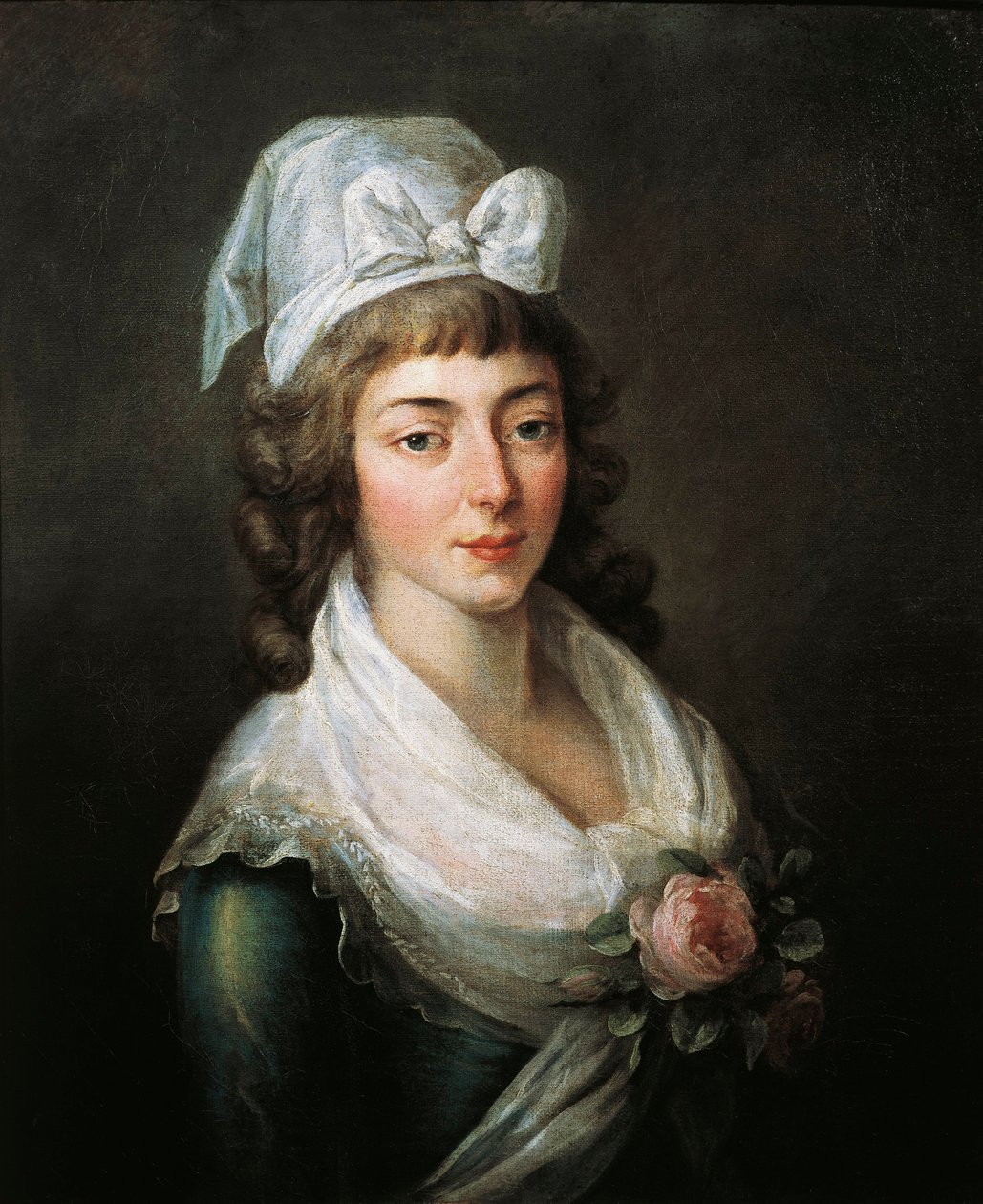 法国，巴黎，凡尔赛宫，罗兰夫人的肖像 (Marie-Jean Roland de la Platiere 作者 法语学校