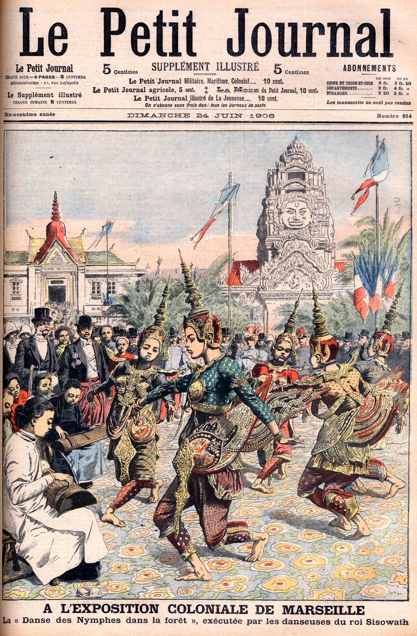 马赛的法国殖民博览会--《小报》的插图，1906年6月24日（雕刻）。 作者 法语学校