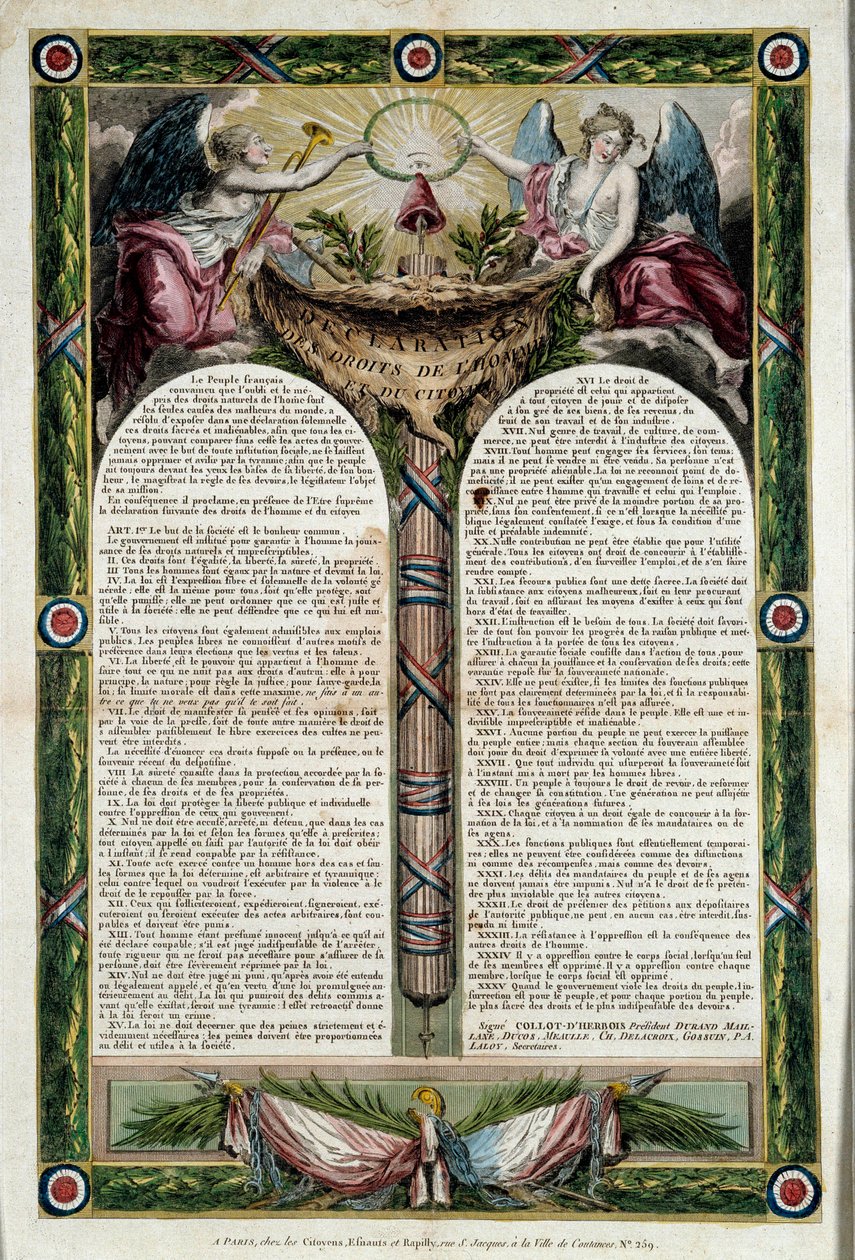 French Revolution: poster of the declaration of human rights 作者 法语学校