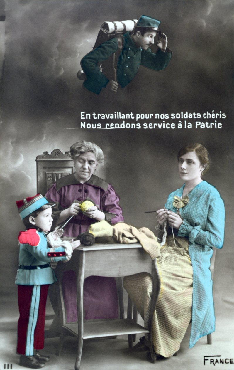 法国爱国明信片描绘了1914年至1918年第一次世界大战期间妇女的作用 作者 法语学校