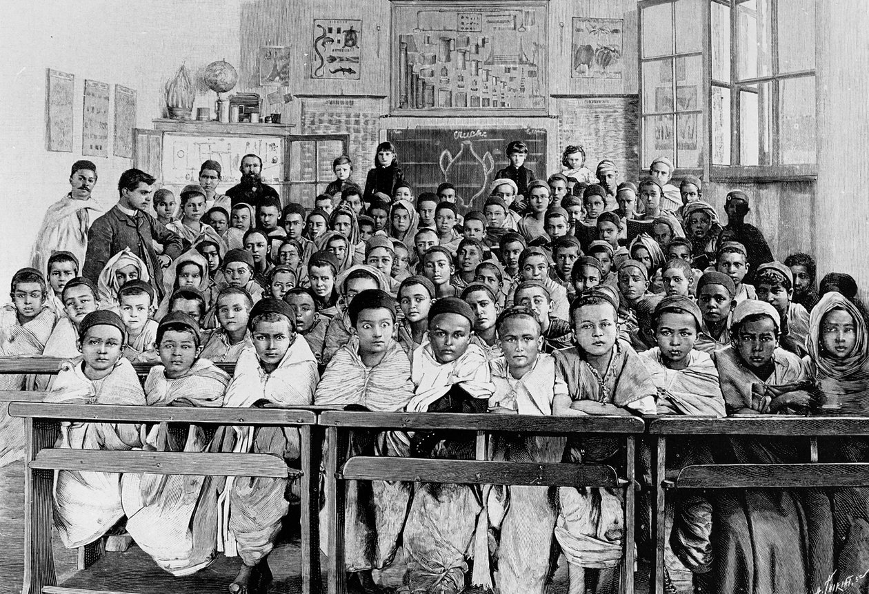1891年在Kabylie的法国学校 作者 法语学校