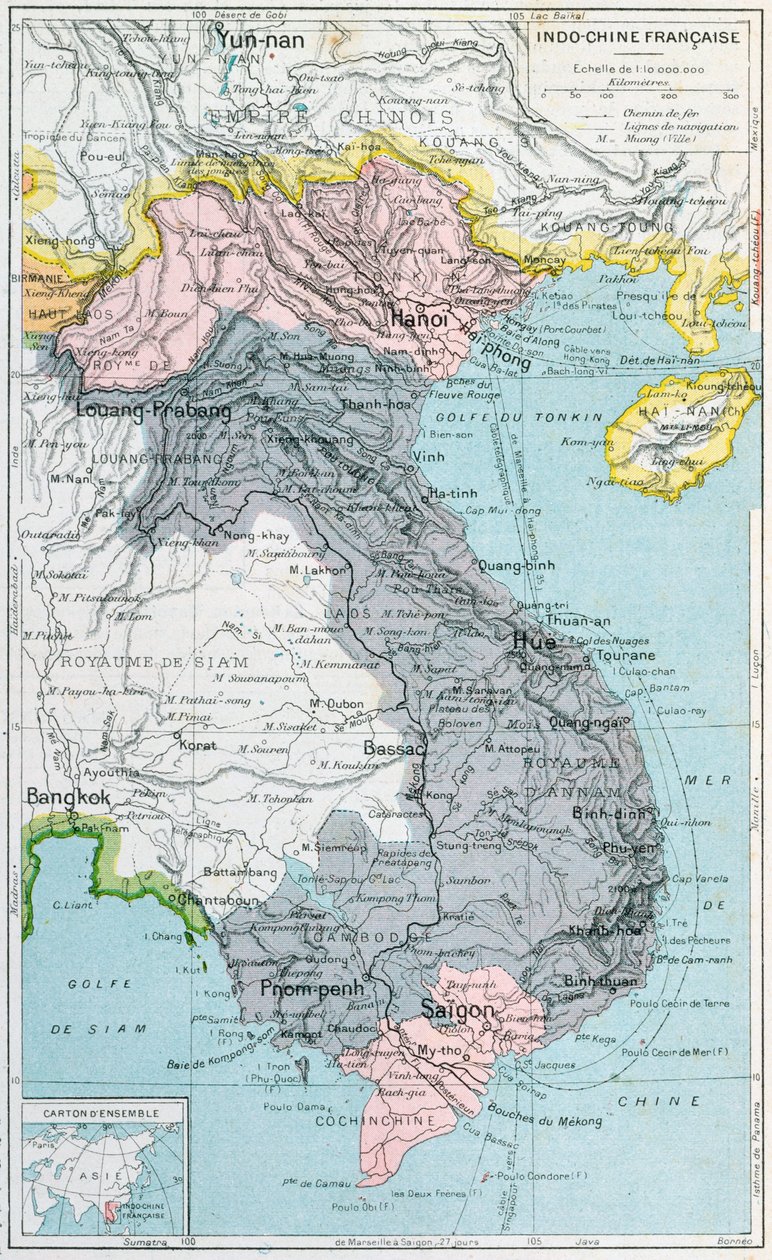 1905年印度支那法国学校教科书地图 作者 法语学校