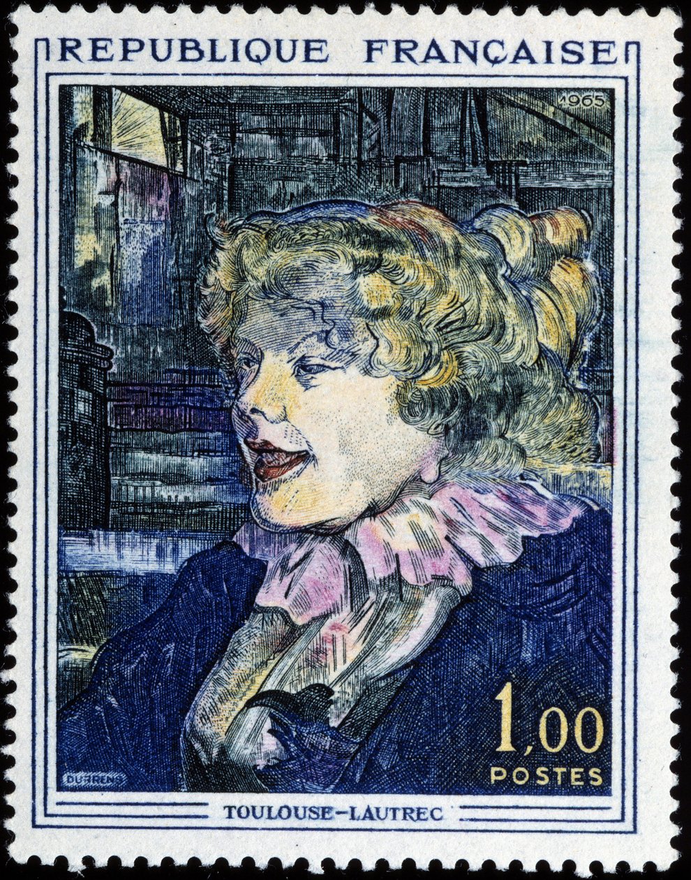 图卢兹·劳特累克 (Toulouse Lautrec) 绘有法国邮票 作者 法语学校