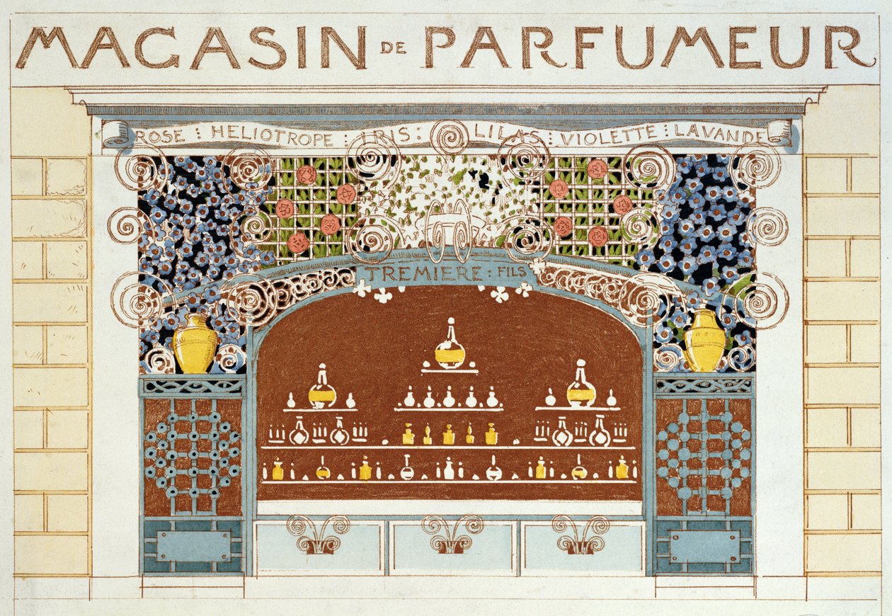 香水店 "Maison Tremiere et Fils "的正面设计，巴黎 作者 法语学校