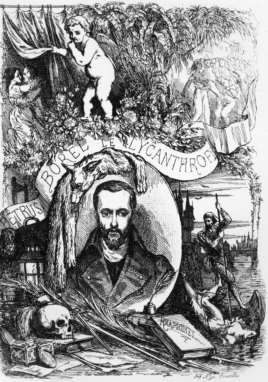 1872年，Lycanthrope（1809-59）的Petrus Borel为Champavert的主题 作者 法语学校