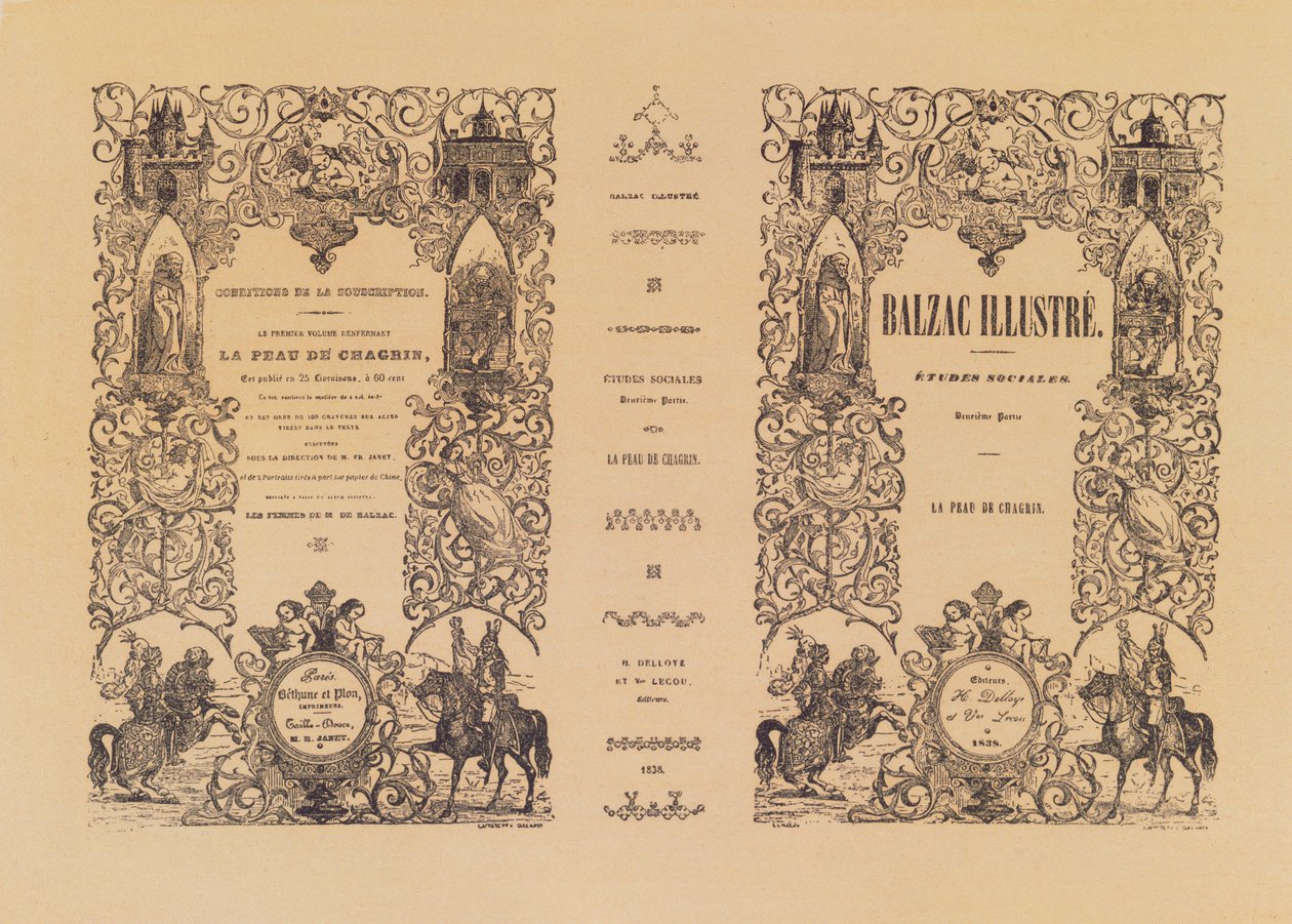 La Peau de Chagrin的主题，来自Delloye和Lecou的Honore de Balzac（1799-1850）作品的插图版，1838年 作者 法语学校
