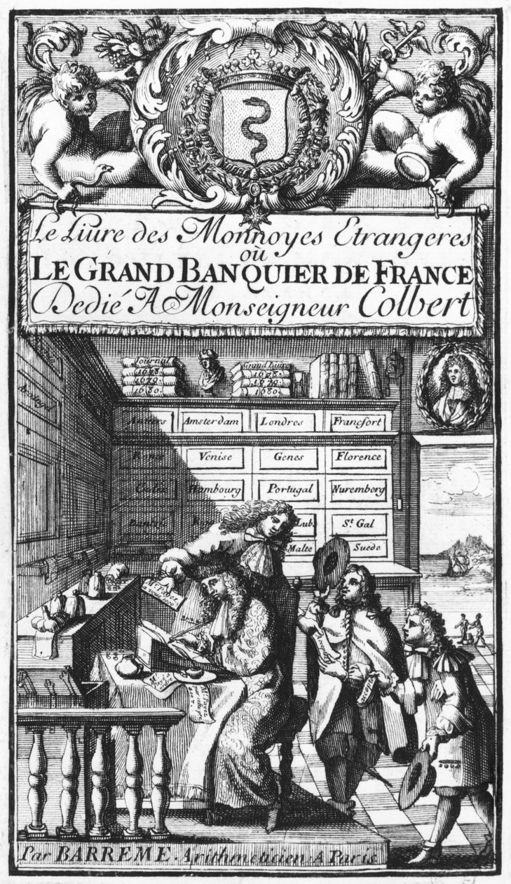 17世纪末法国大银行家或Bertrand Francois Barreme（1640-1703）的外国硬币书的主题 作者 法语学校