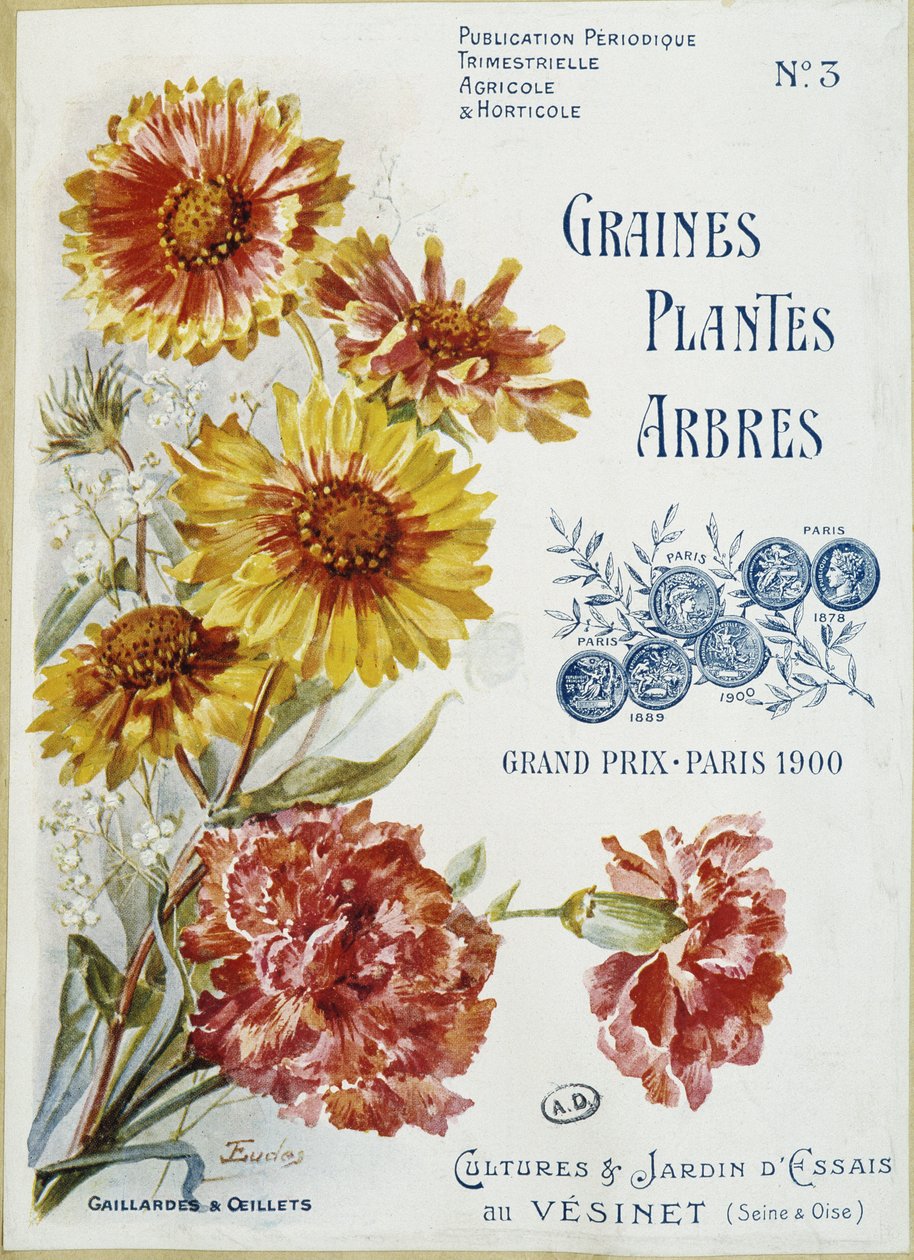 Gaillardes 和康乃馨 - 杂志“Seeds Plants Trees”的封面，第 3 期 作者 法语学校
