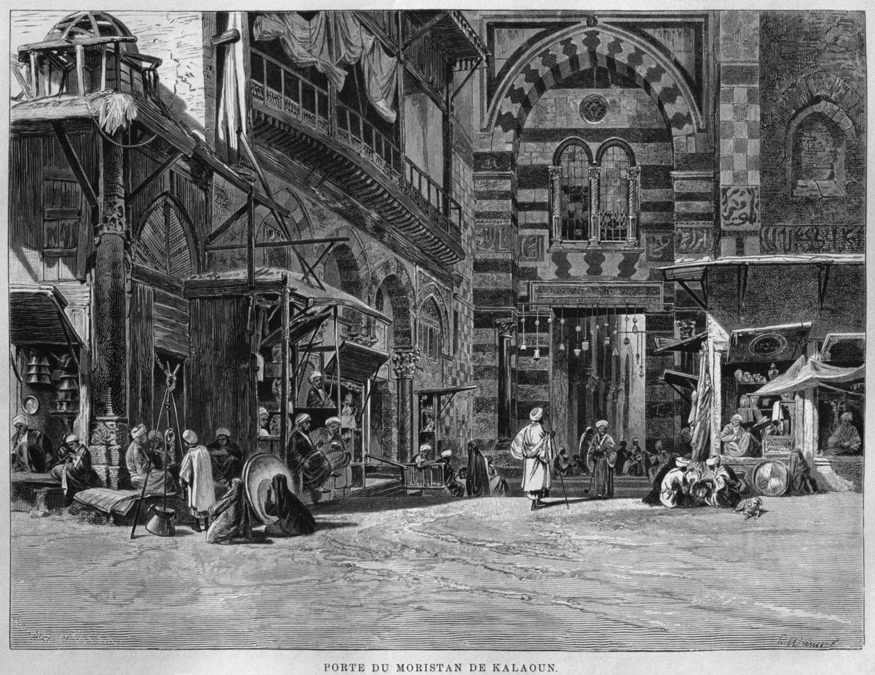 来自Legypte的Biwaristande Qalawim的门，由Georg Moritz Ebers，1881年 作者 法语学校