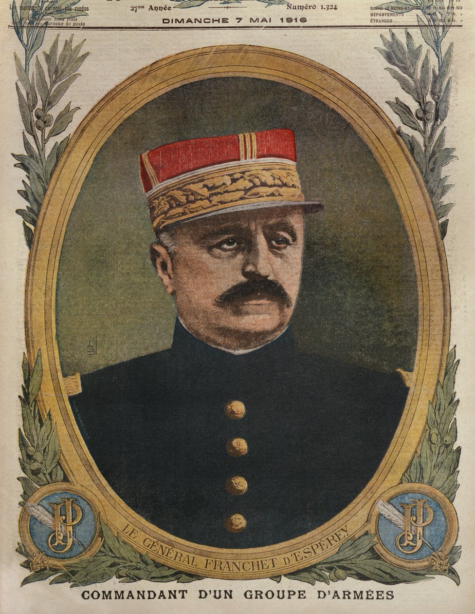 军队集团的Franchet dEsperey将军，Le Petit Journal的封面插图，补充说明，1916年5月7日 作者 法语学校