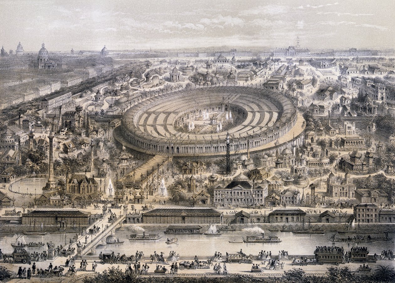 1867年世界博览会的一般视图，取自巴黎Trocadero山，1867年 作者 法语学校