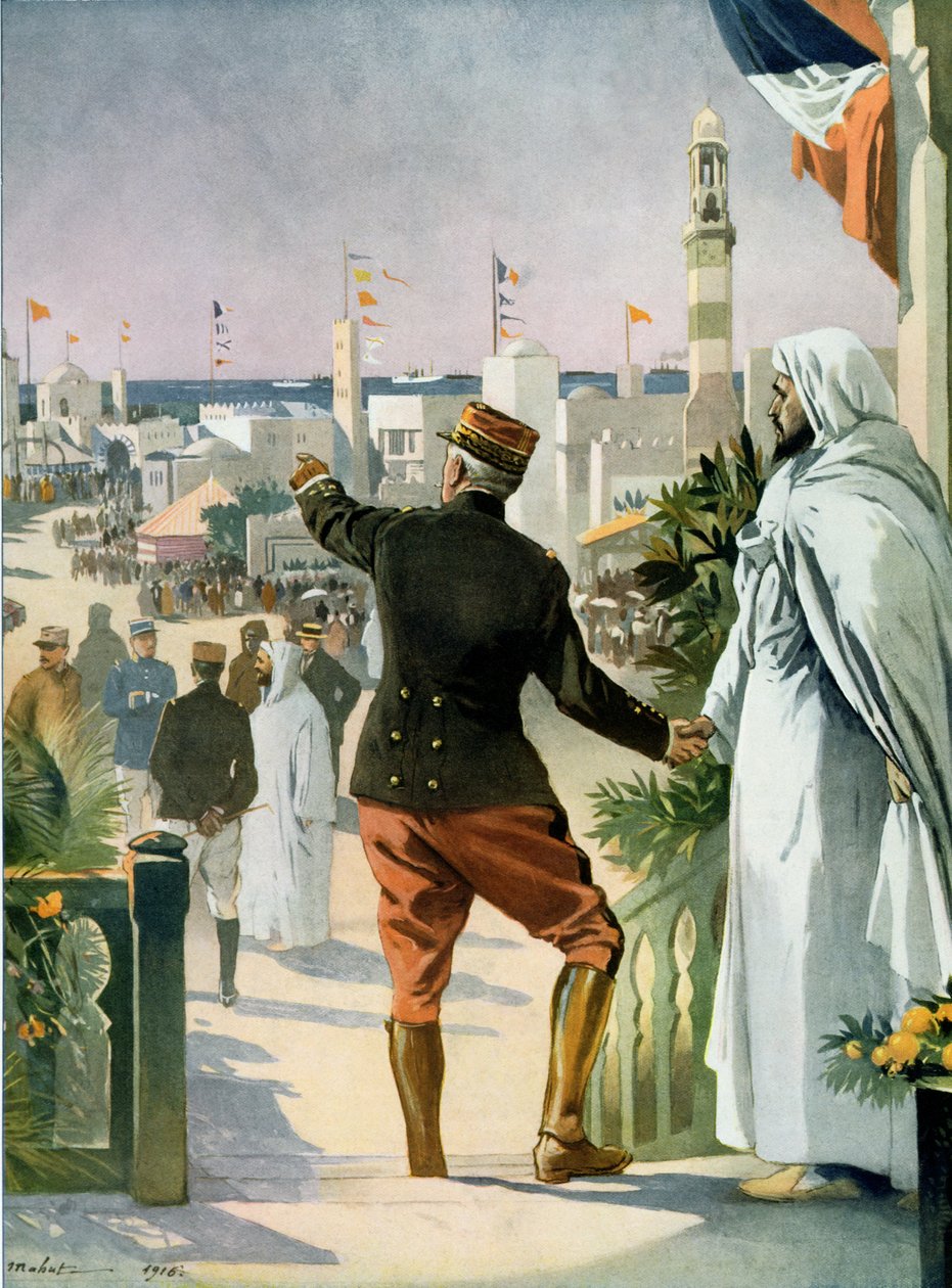 1916年4月22日，来自Le Monde Illustre的卡萨布兰卡法国 - 摩洛哥展览的一般视图 作者 法语学校