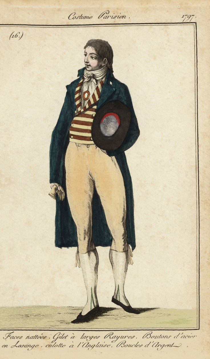 Gentleman in striped vest and breeches 作者 法语学校