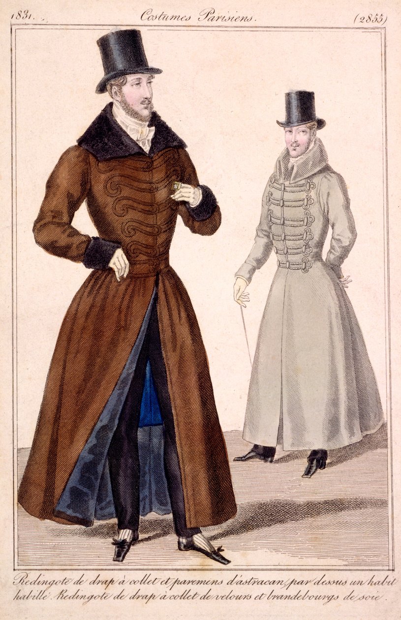 Gentlemans Winter Coats，来自1779年的巴黎服饰 作者 法语学校