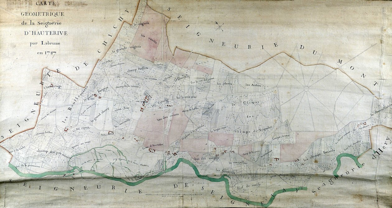 Labrune 于 1787 年绘制的 Hauterive 领地的几何地图。 作者 法语学校