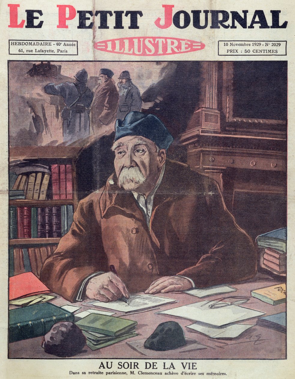 Georges Clemenceau（1841-1929）年老，1929年11月10日Le Petit Journal的封面 作者 法语学校