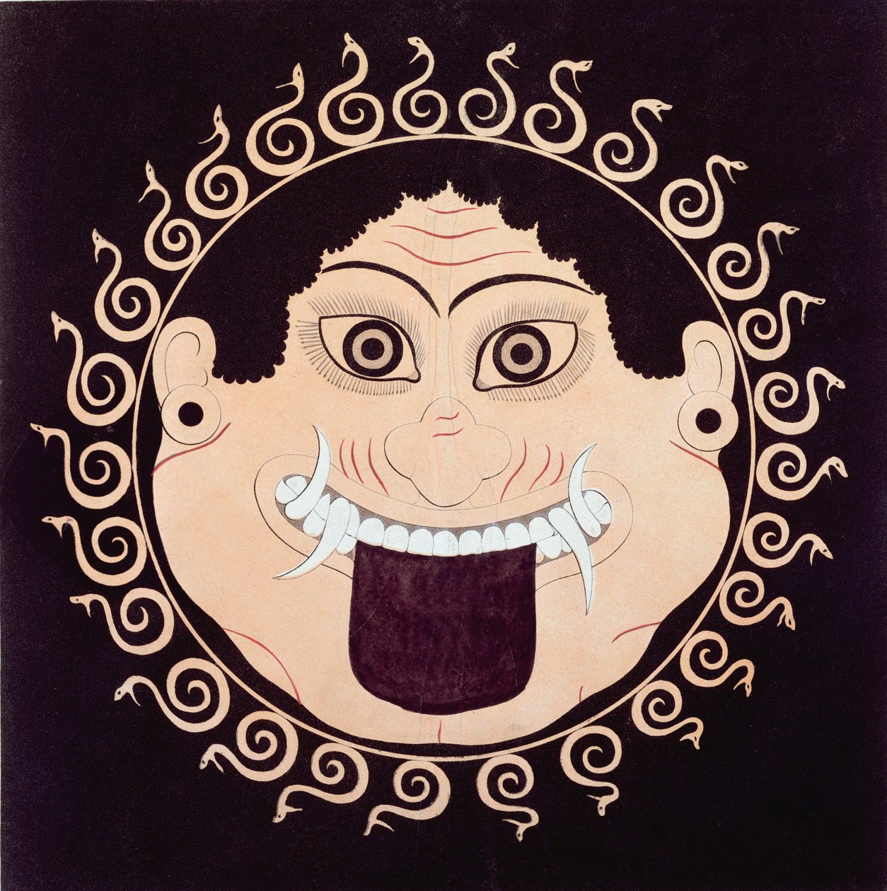 Gorgons Head，原始古董希腊花瓶的复制品，19世纪初 作者 法语学校