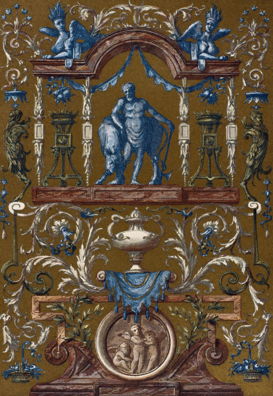 怪诞，作者：老让-贝兰（1640-1711），雕刻自《装饰品和装饰品词典》，第二卷，作者：亨利-哈瓦德 作者 法语学校