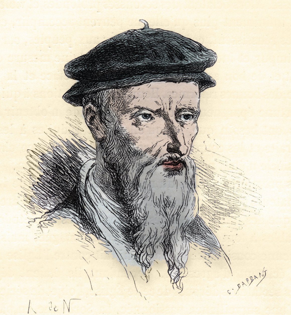 Guillaume Farel - William Farel - 1489-1565 - 雕刻自 "L