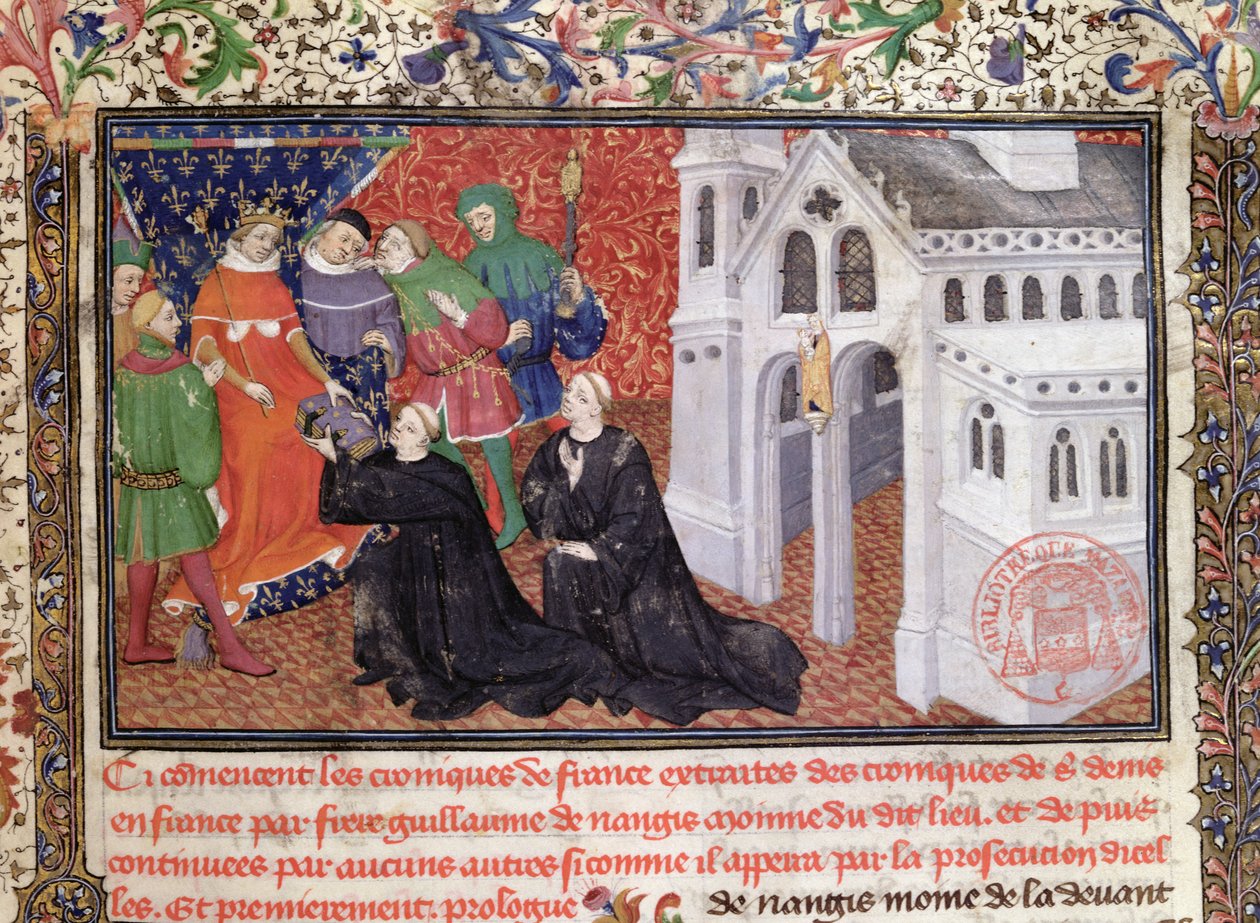 Guillaume de Nangis（d.130003）从1285年至1314年向法国国王菲利普四世（1268-1314）提出他的书 作者 法语学校