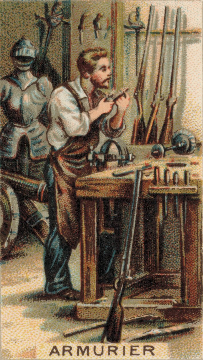在车间工作的枪炮师（chromolitho） 作者 法语学校