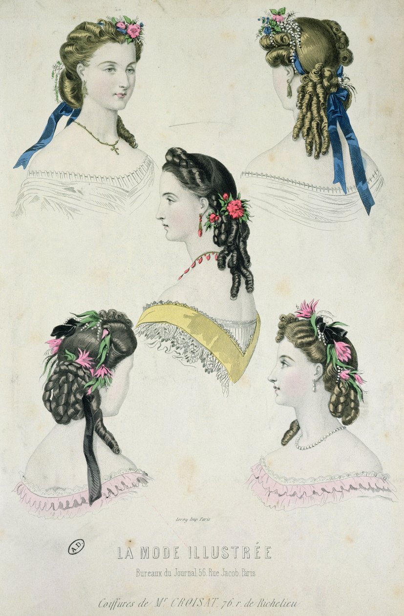 1865年，来自LaModeIllustrée的Monsieur Croisat的发型 作者 法语学校