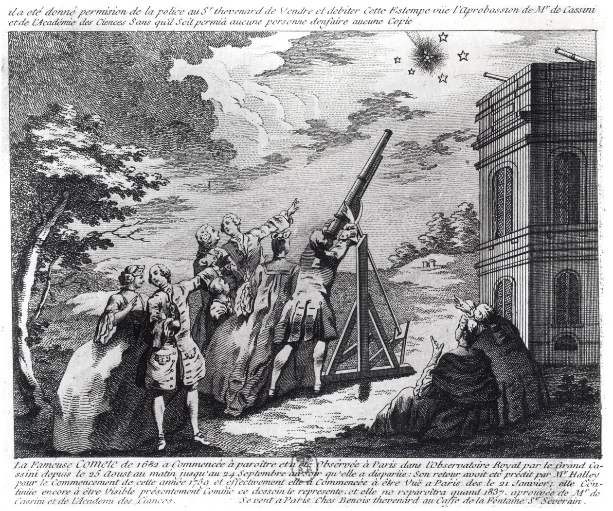 哈里斯彗星于1759年由卡西尼三世（1714-84）观察 作者 法语学校