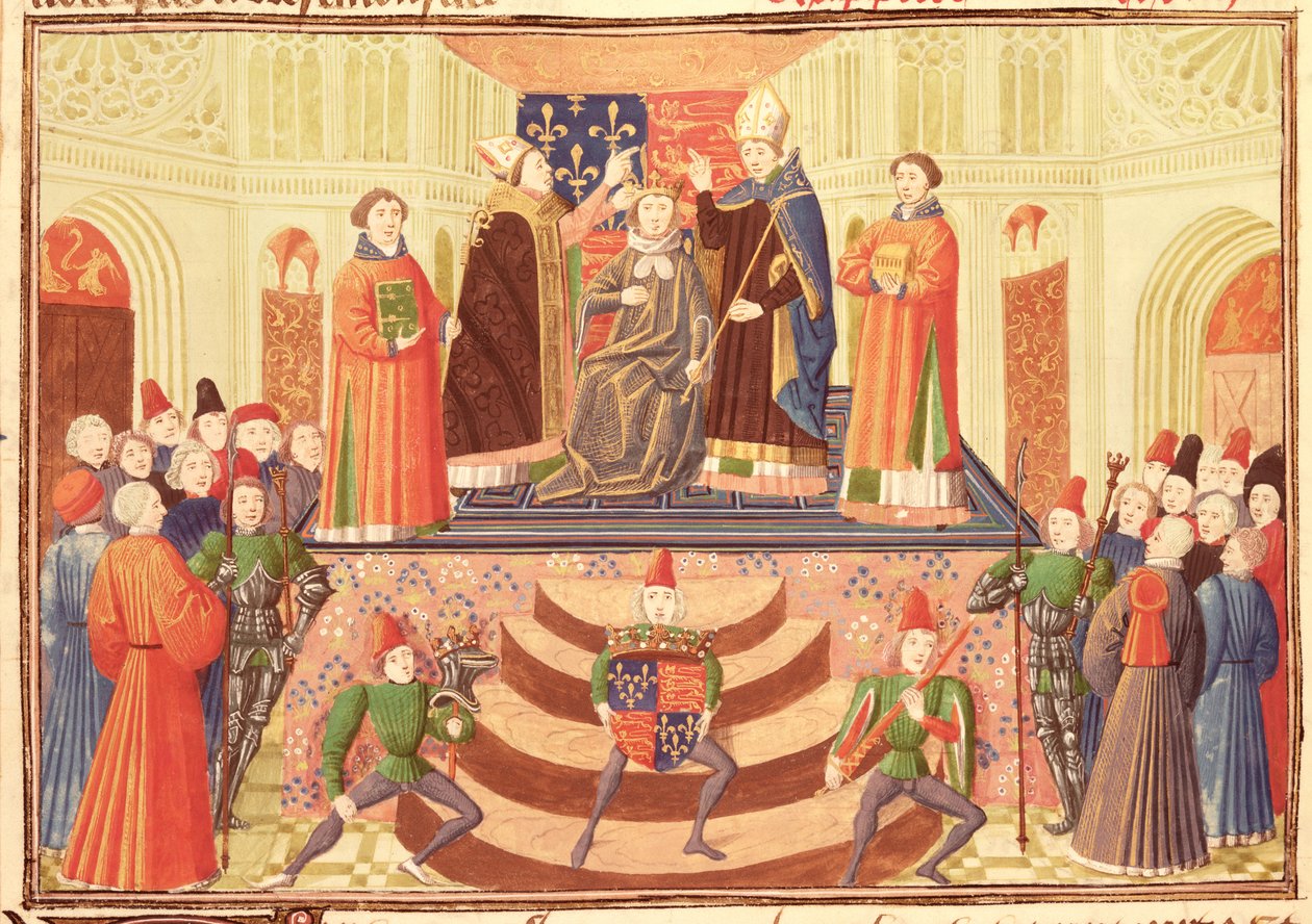 Harl 4380 f.186v 《亨利四世加冕礼》（1367-1413 年），摘自《弗罗萨特编年史》第四卷 作者 法语学校