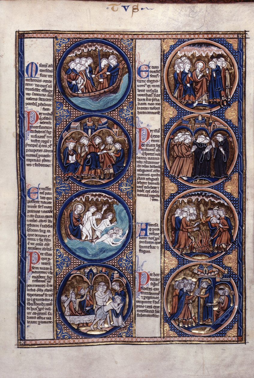 哈雷 1527，f.91 《圣保罗的海难》（牛皮纸） 作者 法语学校