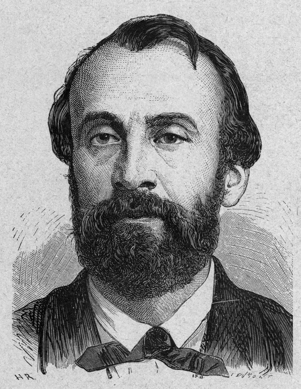 亨利·吉法德（Henri Giffard，1825-1882）法国蒸汽浮空器发明家，雕刻 作者 法语学校