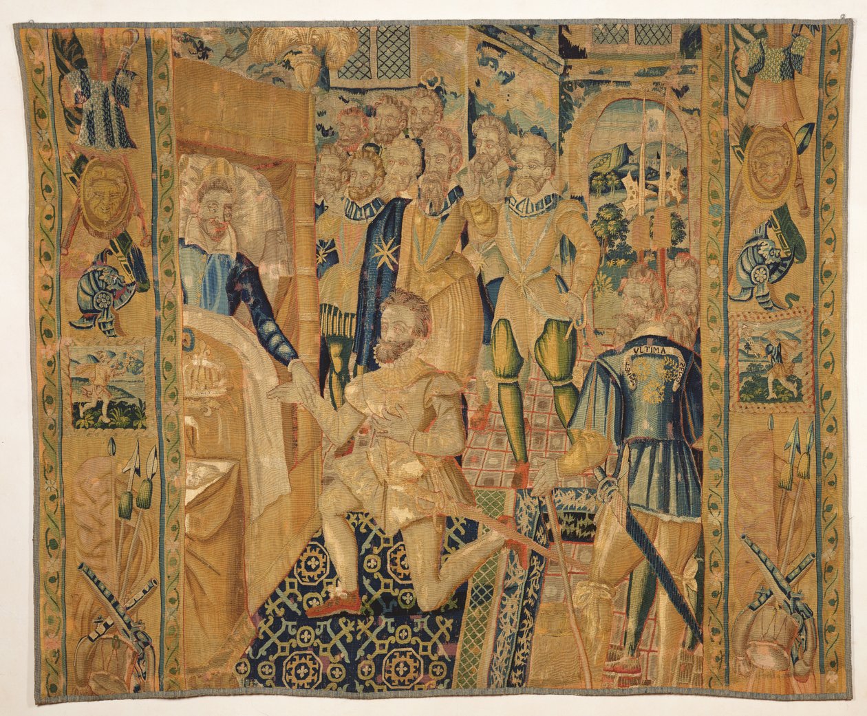 亨利三世（1551-89）de Valois将权力的徽章赋予Henri III（1553-1610）de Bourbon 作者 法语学校