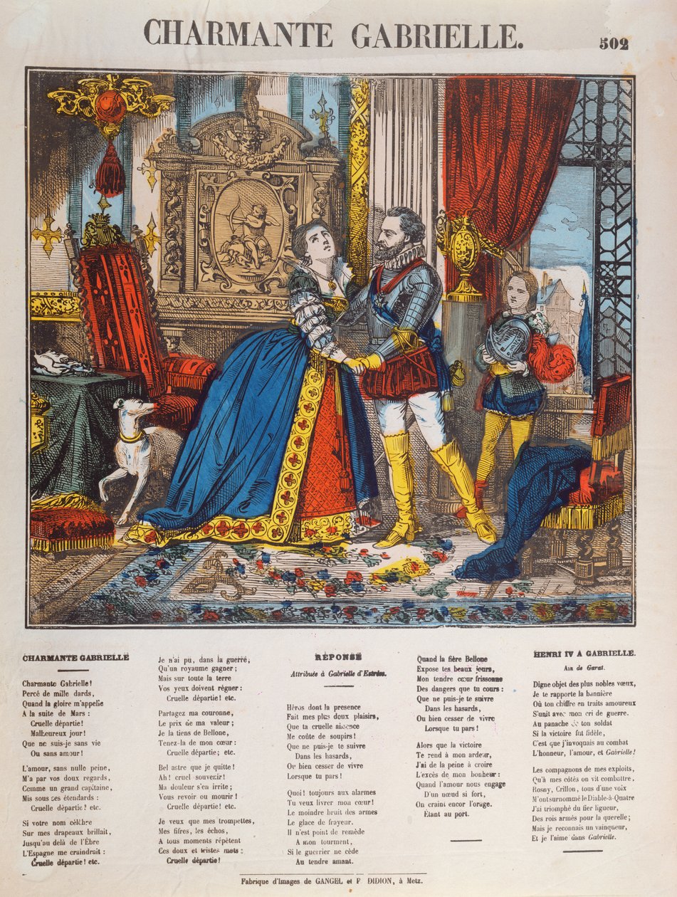 Henri IV（1553-1610），法国国王和他的女主人Gabrielle dEstrees（1573-99） 作者 法语学校