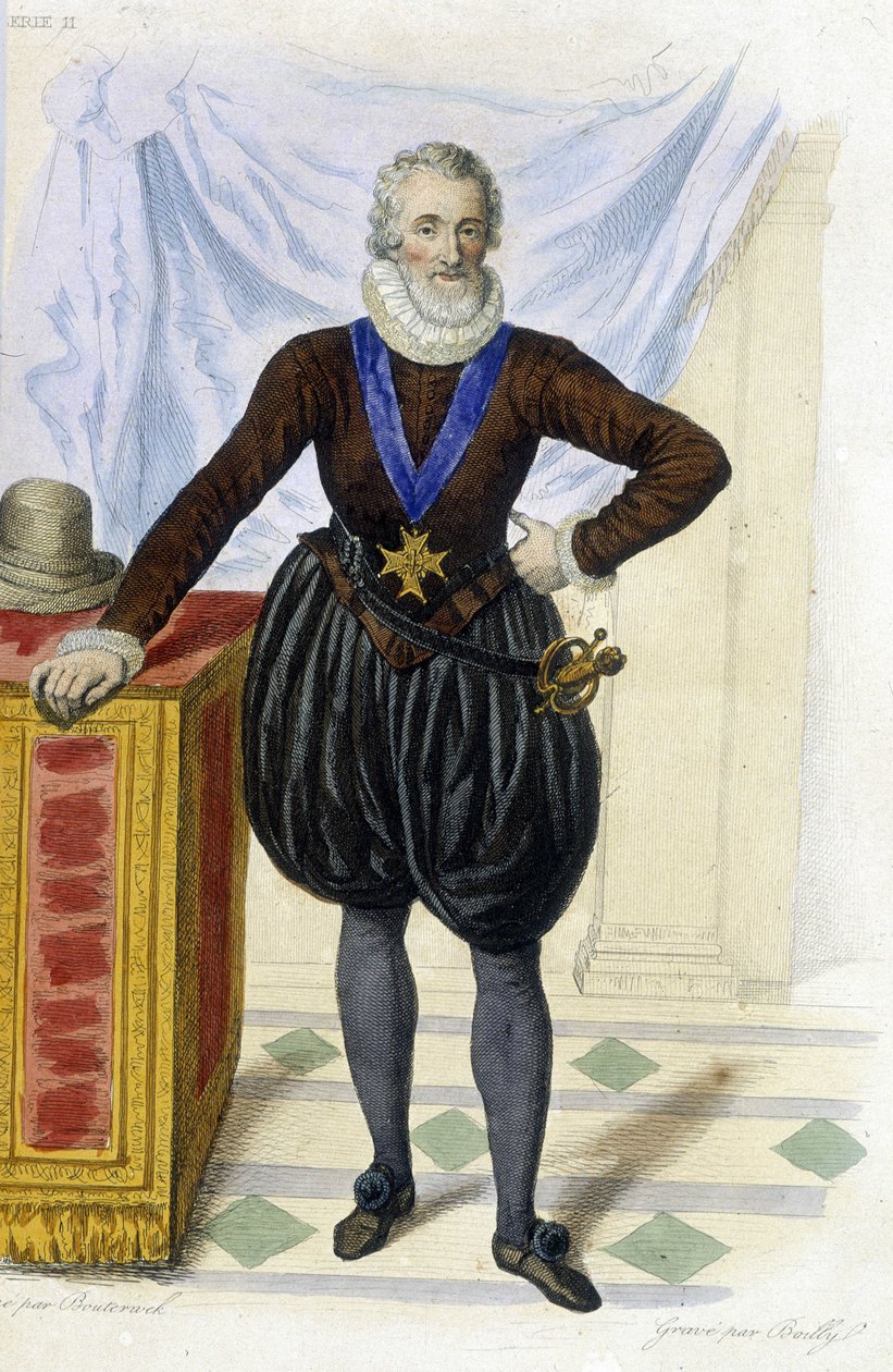 亨利四世 (1553 - 1610) - 在“” Le Plutarque francais ””中，Ed. Mennechet 作者 法语学校