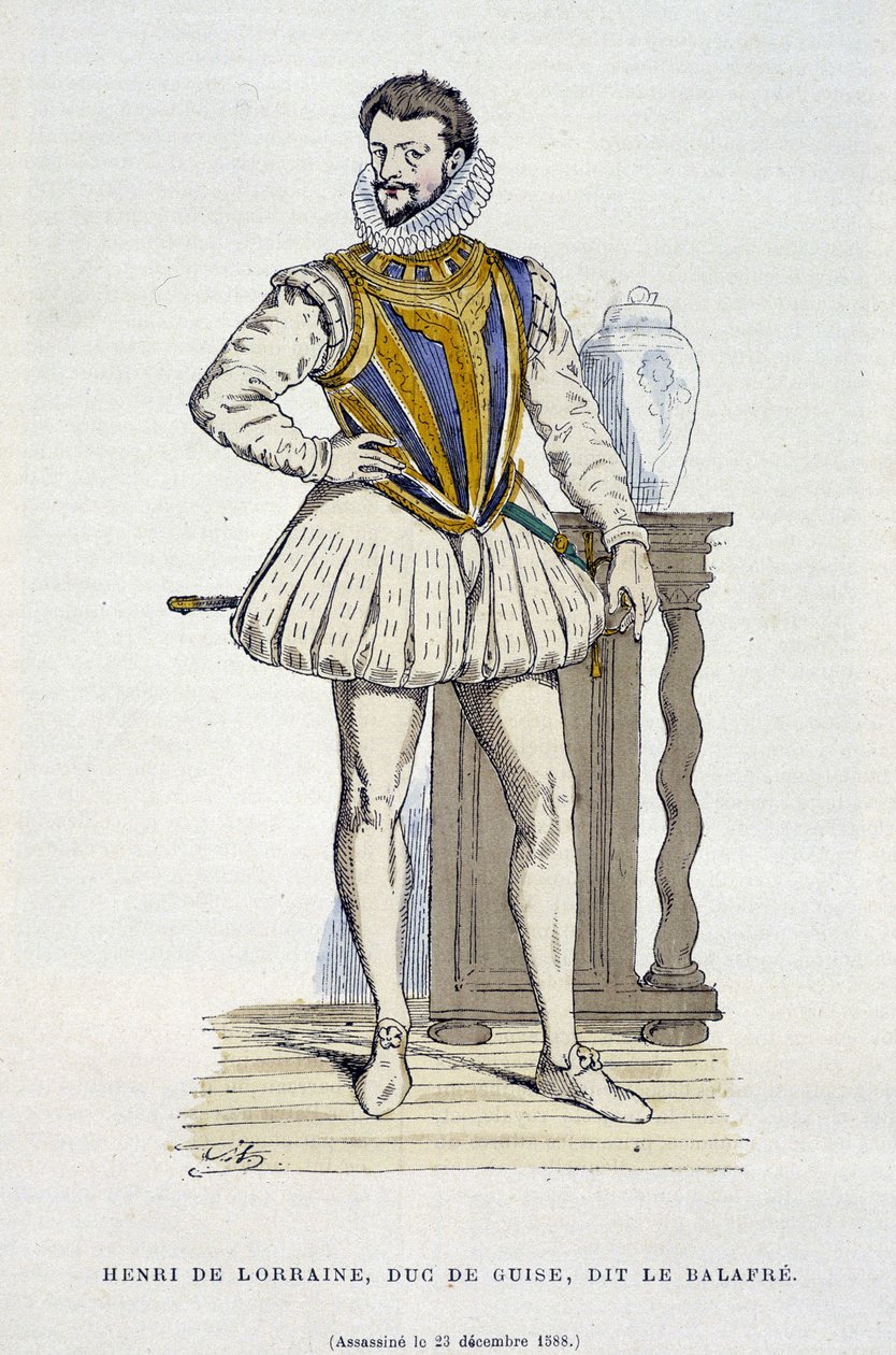 Henri de Lorraine, Duke of Guise, dit le Balafré (1550 - 1588) - 在奥古斯丁的“几个世纪以来的法国和法国”中 作者 法语学校
