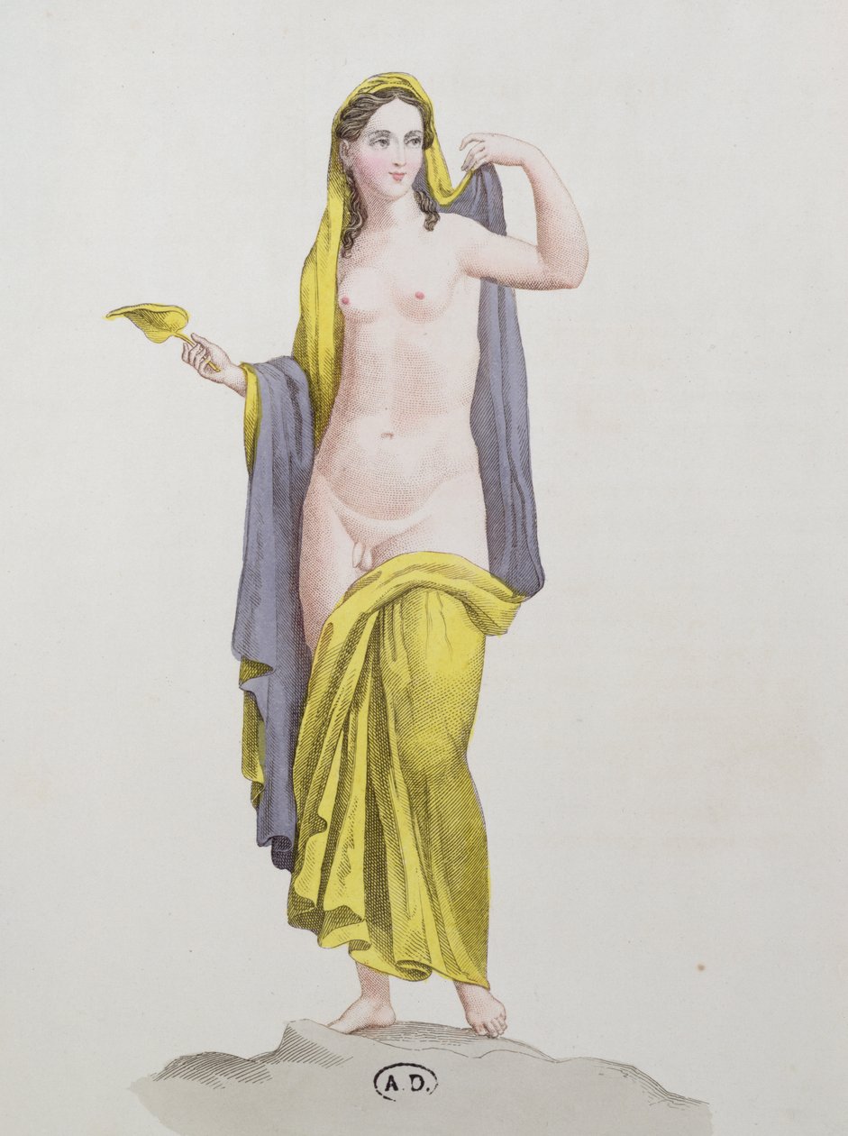 雌雄同体，来自Pompeiian壁画，c.1800 作者 法语学校