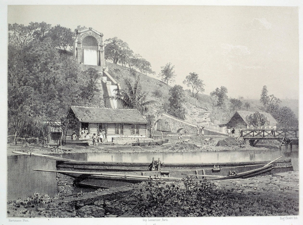 History of the French colonies: view of the water castle or Gueydon canal at Fort de France in Martinique (Antilles), late 19th century Chartres musee des Beaux Arts 作者 法语学校