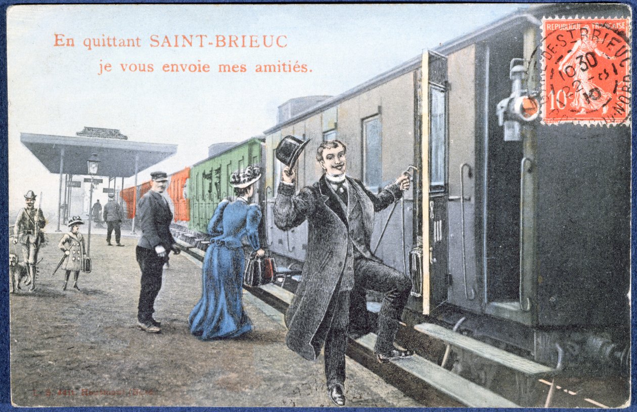 来自Saint-Brieuc的节日明信片，c.1910（照片后） 作者 法语学校