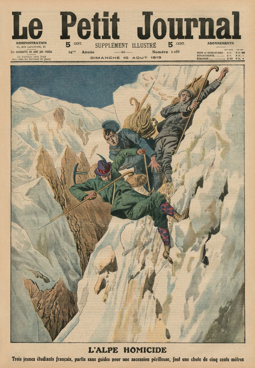 杀人的Alp，来自&39;Le Petit Journal&39;的封面插图，补充illustre，1913年8月10日 作者 法语学校