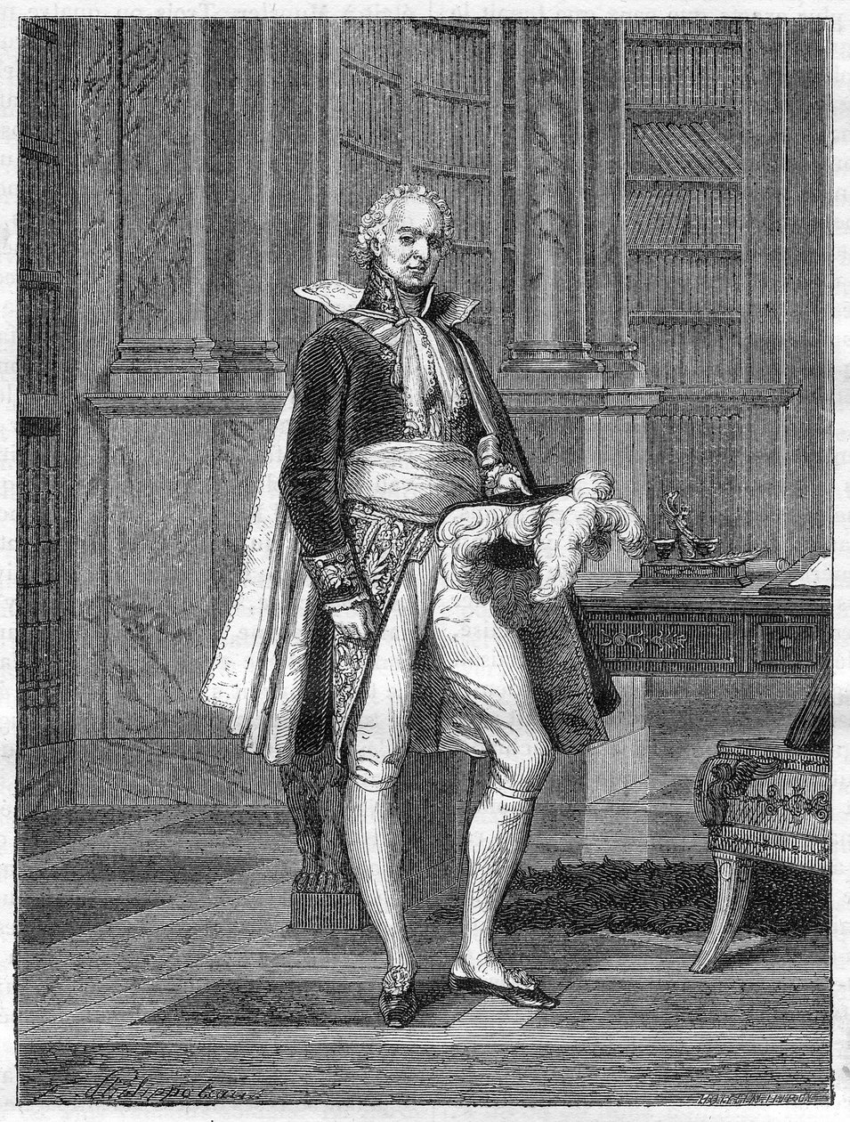 Hugues Bernard Maret (1763-1839)，巴萨诺公爵，法国政治家（1807年）--载于Adolphe Thiers的 "Histoire de l