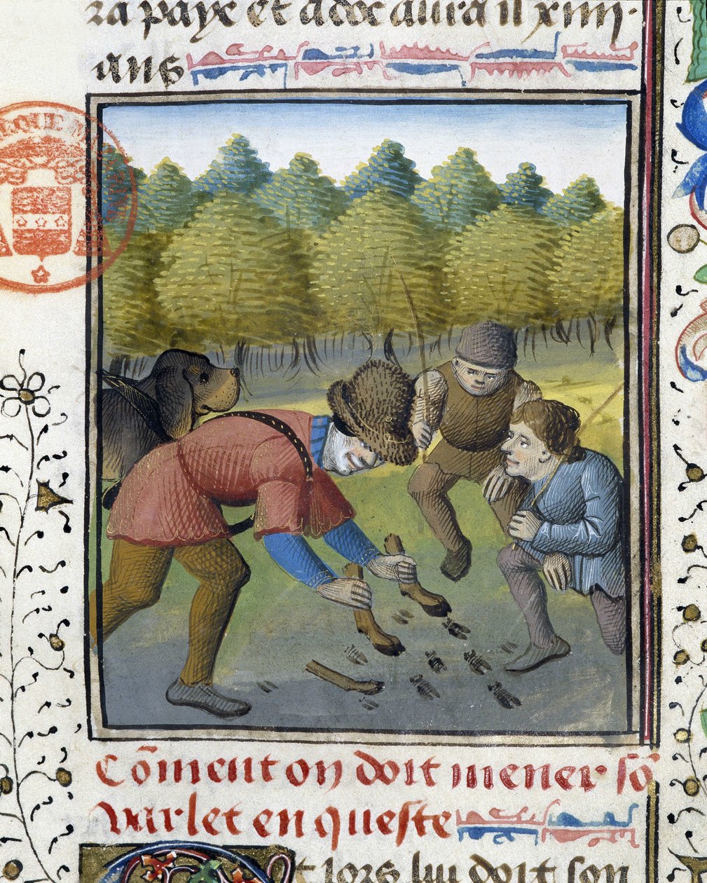 Hunters and Hunting Dog - in “” Hunting Book of Gaston Phoebus, Count of Foix, Lord of Béarn”” 作者 法语学校
