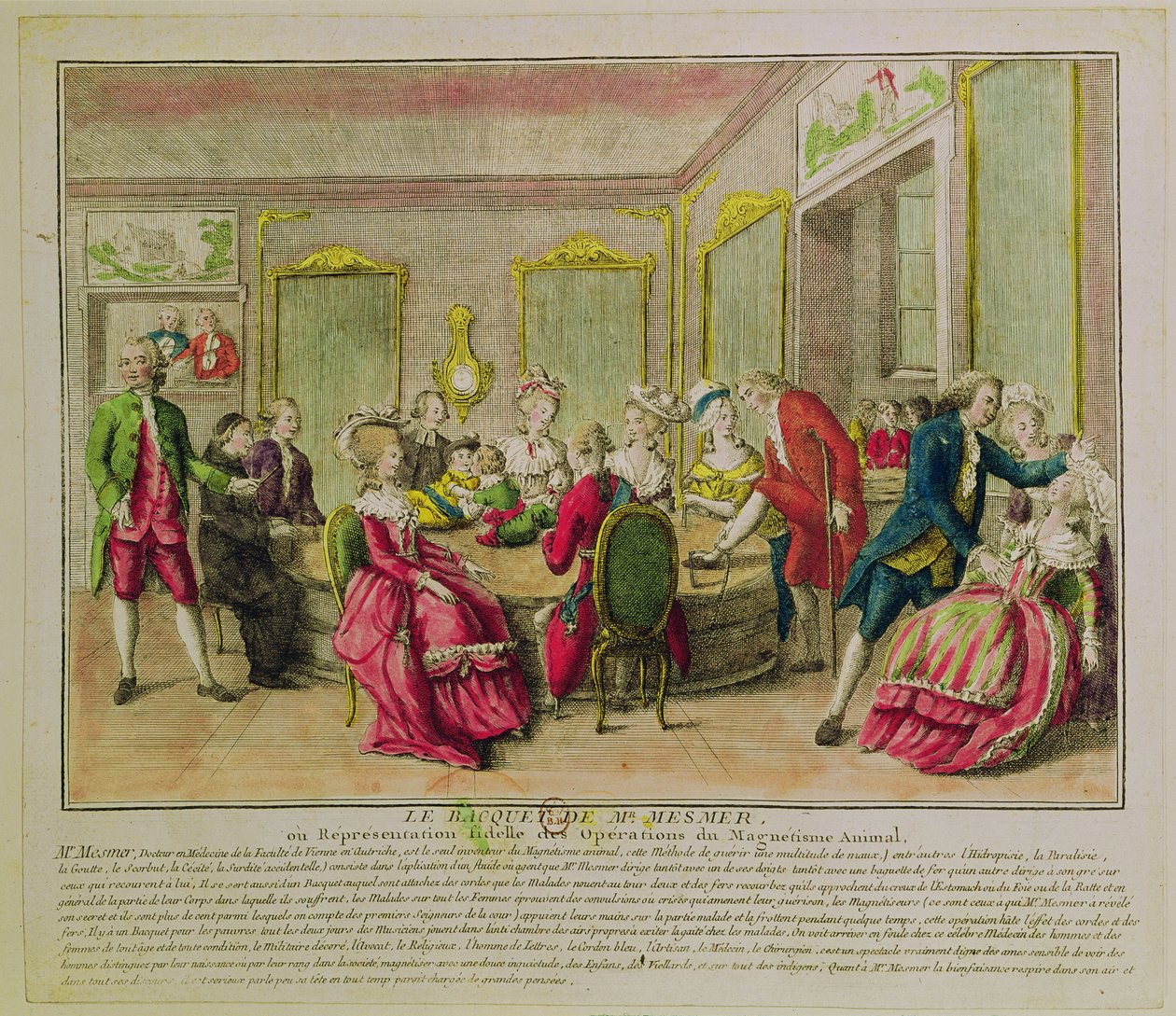与Franz Anton Mesmer（1734-1815）1784年的催眠术会议 作者 法语学校