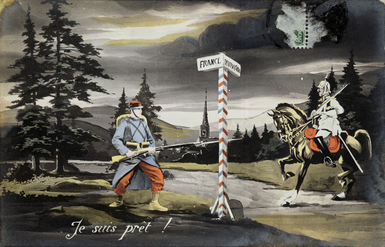 我准备好，第一次世界大战明信片，1914年 作者 法语学校
