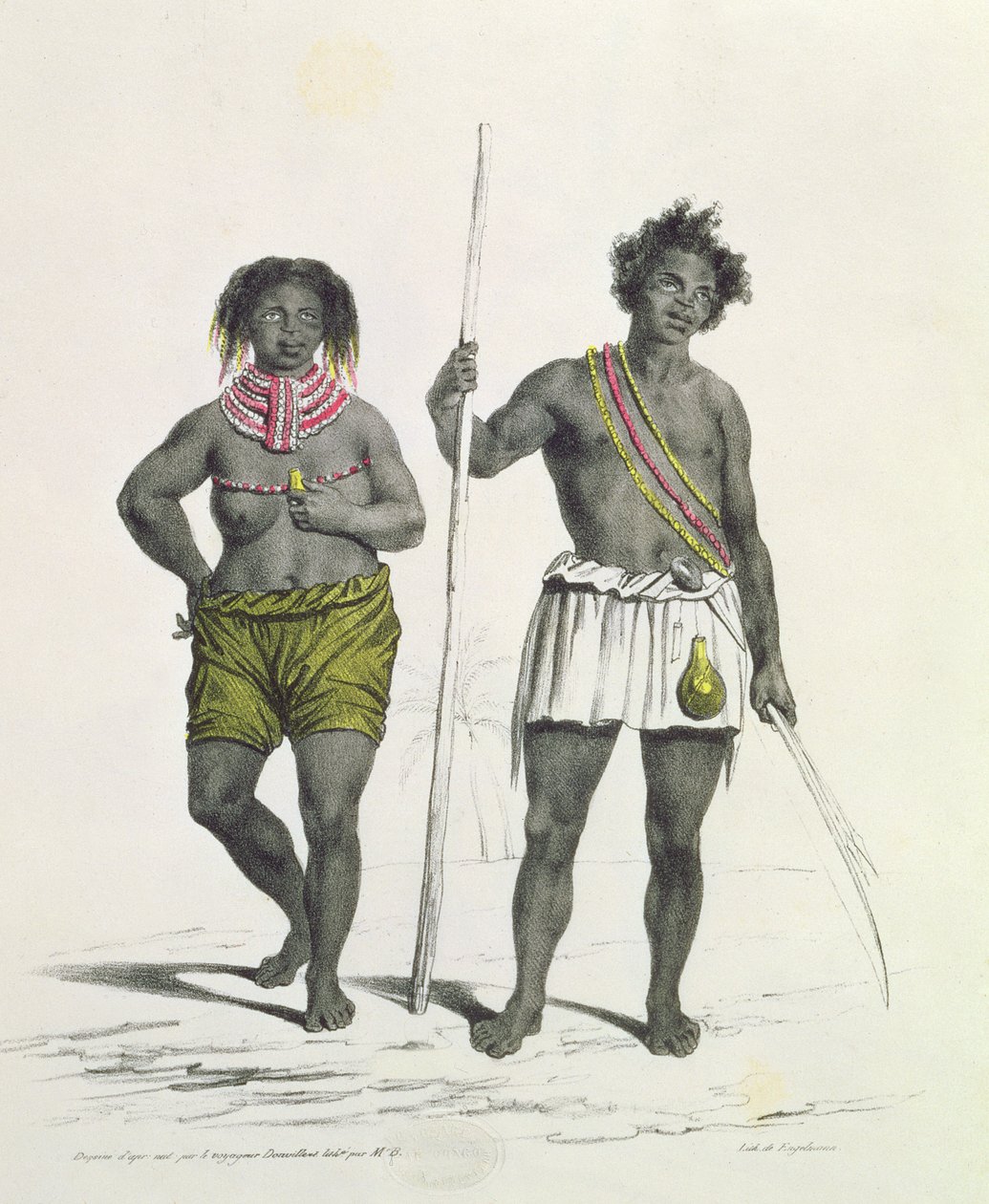 安哥拉本格拉王国的黑色偶像，由Godefroy Engelmann（1788-1839）雕刻。 作者 法语学校
