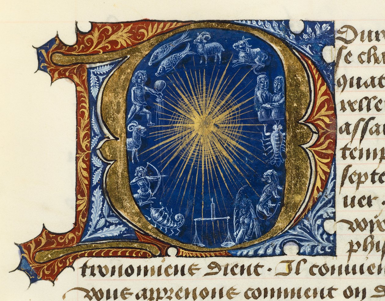 Illuminated initial capital letter D, from Treaty of Medicine Aldebrande of Florence 作者 法语学校