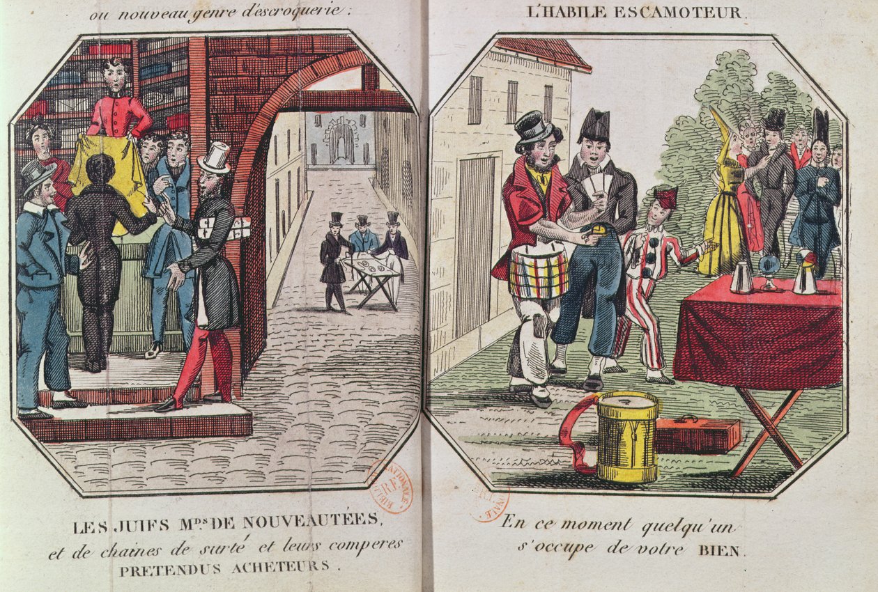 1830年尤金·弗朗索瓦·维多克（Eugene Francois Vidocq）在包括巴黎在内的任何国家谨慎驾驶Paravoleur或LArt的插图 作者 法语学校