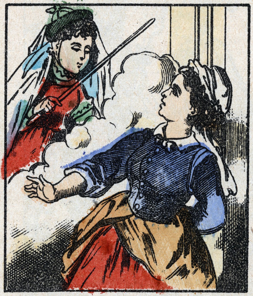 故事 "La Fee Bambinette "的插图，木刻版画来自Imaging Pellerin - Epinal, sd.19世纪晚期。 作者 法语学校