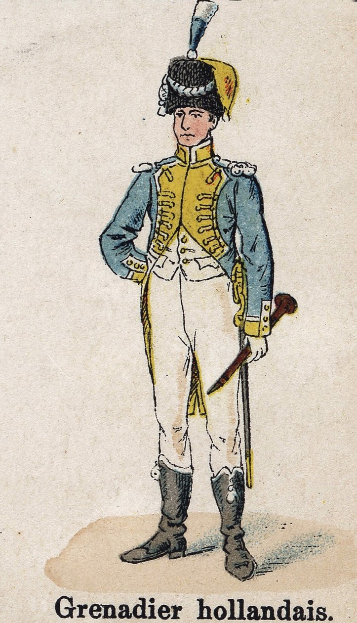 Imperial Guard Napoleon I: Dutch Grenadier - Musician. Plate from the book Les Uniforms de l