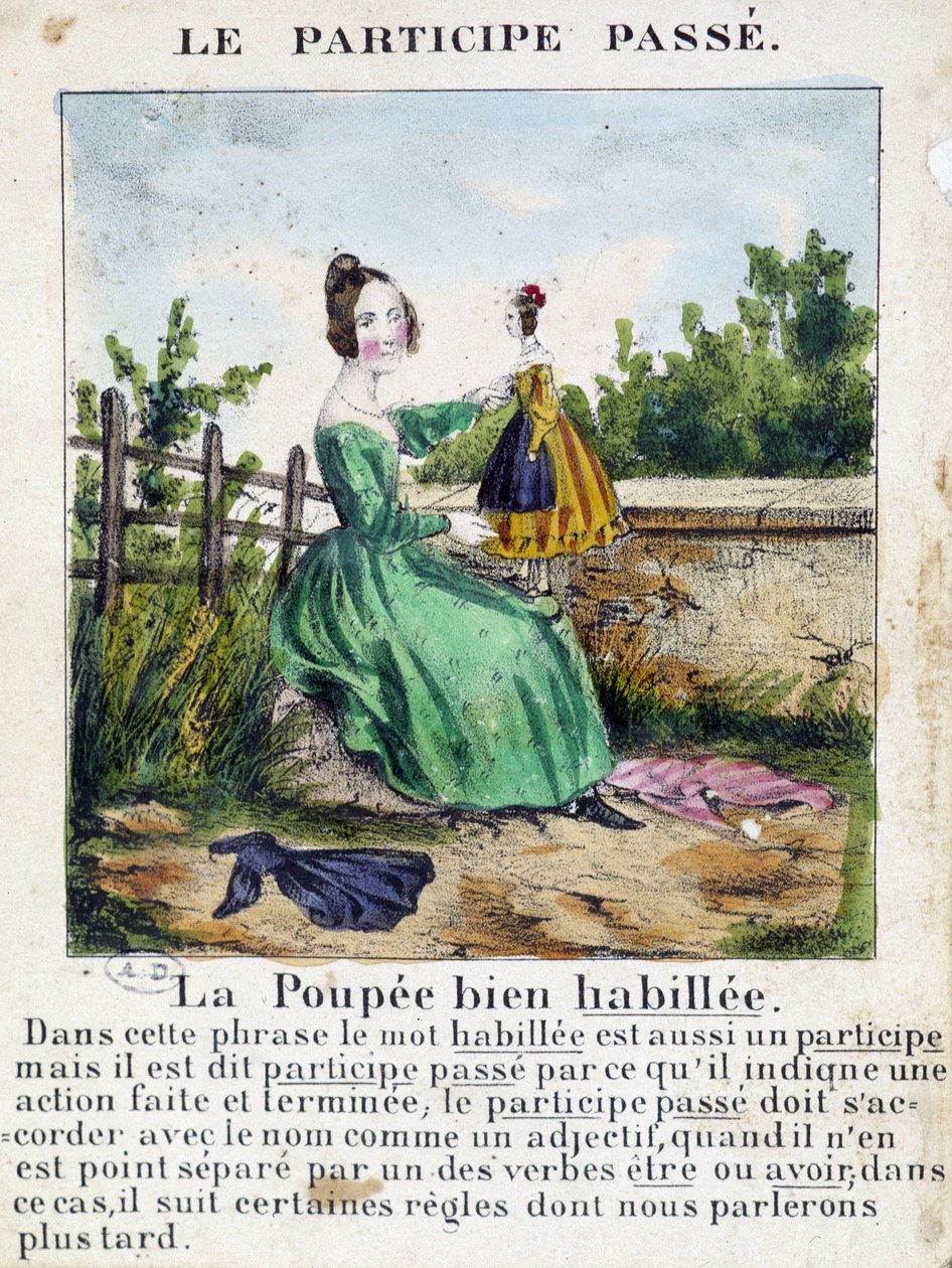 在 "La grammaire en images"，传单专辑中，约1850年。 作者 法语学校